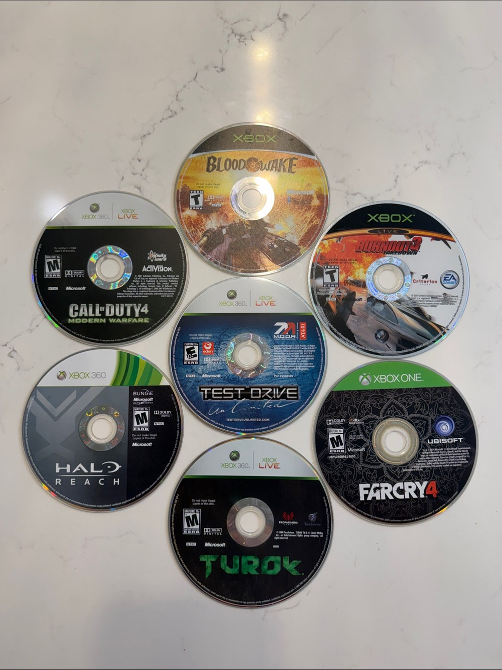XBOX/XBOX 360/XBOX ONE Game Discs Assorted Bundle